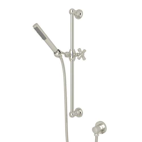 Single-Function Handshower Set with Cross Handle in Polished Nickel
