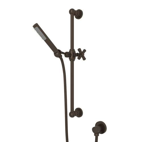 Single-Function Handshower Set with Cross Handle in Tuscan Brass