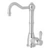 Column Spout Hot Water Dispenser Faucet With Metal Lever Handle In Polished Chrome