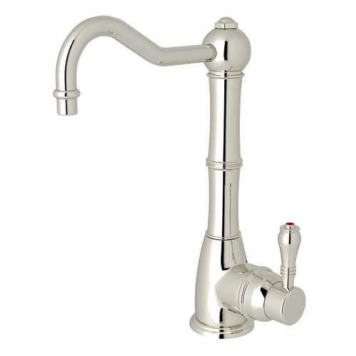 Column Spout Hot Water Dispenser Faucet With Metal Lever Handle In Polished Nickel