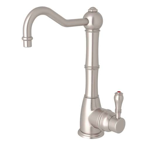 Column Spout Hot Water Dispenser Faucet With Metal Lever Handle In Satin Nickel