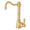 Column Spout Hot Water Dispenser Faucet With Metal Lever Handle In Italian Brass