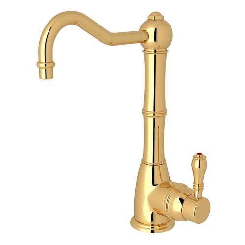 Column Spout Hot Water Dispenser Faucet With Metal Lever Handle In Italian Brass