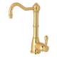 Column Spout Hot Water Dispenser Faucet With Metal Lever Handle In Italian Brass