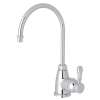 Traditional C-Spout Hot Water Faucet With Metal Lever Handle In Polished Chrome