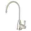 Traditional C-Spout Hot Water Faucet With Metal Lever Handle In Polished Nickel