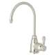 Traditional C-Spout Hot Water Faucet With Metal Lever Handle In Polished Nickel