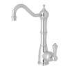 Edwardian Column Spout Hot Water Faucet With Traditional Metal Lever Handle In Polished Chrome