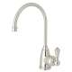 Georgia Era C-Spout Hot Water Faucet With Traditional Metal Lever Handle In Polished Nickel