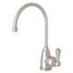 Georgia Era C-Spout Hot Water Faucet With Traditional Metal Lever Handle In Satin Nickel