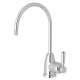 Holborn C-Spout Hot Water Faucet With Contemporary Metal Lever Handle In Polished Chrome