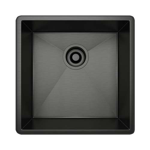 Forze RSS1515BKS Single Bowl Bar/Food Prep/Kitchen Sink in Black Stainless Steel