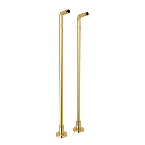 Floor Pillar Legs or Supply Unions - Set of 2 in Italian Brass