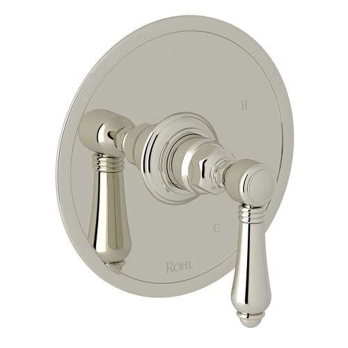 Italian Bath Pressure Balance Trim with Metal Lever and without Diverter in Polished Nickel