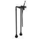 Exposed Floor Mount Tub Filler with Handshower and Floor Pillar Legs or Supply Unions in Matte Black