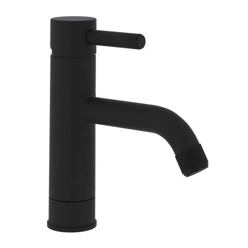 Single Hole Lavatory Faucet with Industrial Metal Levers in Matte Black