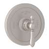Thermostatic Trim Plate with Classic Metal Lever and without Volume Control in Satin Nickel