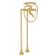 Exposed Floor Mount Tub Filler with Handshower and Floor Pillar Legs or Supply Unions in Italian Brass