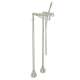 Exposed Floor Mount Tub Filler with Handshower and Floor Pillar Legs or Supply Unions in Polished Nickel