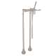 San Giovanni AKIT2302NLMSTN Exposed Floor Mount Tub Filler with Metal Lever Handshower and Floor Pillar Legs or Supply Unions in Satin Nickel