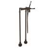 San Giovanni AKIT2302NLMTCB Exposed Floor Mount Tub Filler with Metal Lever Handshower and Floor Pillar Legs or Supply Unions in Tuscan Brass