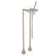 Exposed Floor Mount Tub Filler with Cross Handle Handshower and Floor Pillar Legs or Supply Unions in Satin Nickel