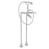 Palladian AKIT1901NLMAPC Exposed Floor Mount Tub Filler with Metal Lever Handshower and Floor Pillar Legs or Supply Unions in Polished Chrome