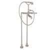 Palladian AKIT1901NLMSTN Exposed Floor Mount Tub Filler with Metal Lever Handshower and Floor Pillar Legs or Supply Unions in Satin Nickel