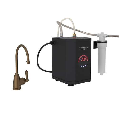 Georgia Era C-Spout Hot Water Faucet, Tank And Filter Kit In English Bronze