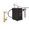 Column Spout Hot Water Dispenser Faucet Kit With Tank And Filter In Italian Brass