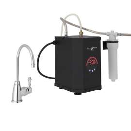 Traditional C-Spout Hot Water Faucet, Tank And Filter Kit With Metal Lever Handle