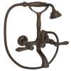 A1401LMTCB Exposed Wall Mount Tub Filler with Handshower and Metal Lever Handle, Tuscan Brass
