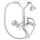 A1401XMAPC Exposed Wall Mount Tub Filler with Handshower and Cross Handle, Polished Chrome