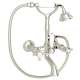 A1401XMPN Exposed Wall Mount Tub Filler with Handshower and Cross Handle, Polished Nickel