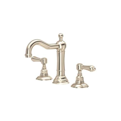 A1409LMSTN-2 Acqui Column Spout Widespread Bathroom Faucet with Metal Lever Handle, Satin Nickel