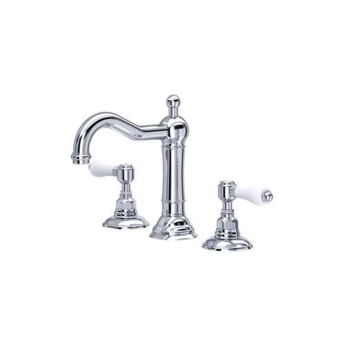 A1409LPAPC-2 Acqui Column Spout Widespread Bathroom Faucet with White Porcelain Lever Handle, Polished Chrome
