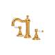 A1409LPIB-2 Acqui Column Spout Widespread Bathroom Faucet with White Porcelain Lever Handle, Italian Brass