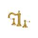 A1409LPULB-2 Acqui Column Spout Widespread Bathroom Faucet with White Porcelain Lever Handle, Unlacquered Brass