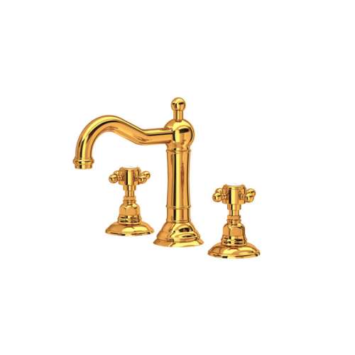A1409XMIB-2 Acqui Column Spout Widespread Bathroom Faucet with Cross Handle, Italian Brass