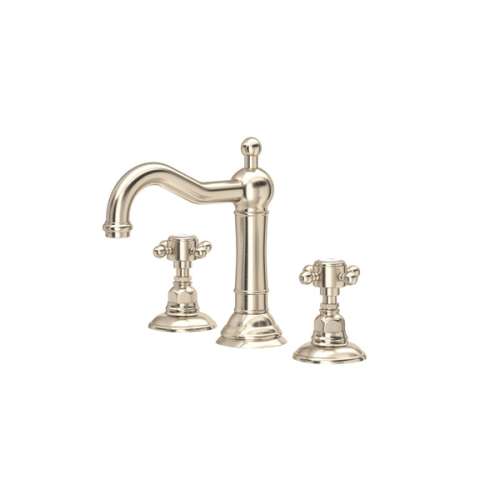A1409XMSTN-2 Acqui Column Spout Widespread Bathroom Faucet with Cross Handle, Satin Nickel