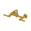 A1423LMULB-2 Acqui Wall Mount Bridge Bathroom Faucet with Metal Lever Handle, Unlacquered Brass