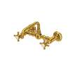 A1423XMULB-2 Acqui Wall Mount Bridge Bathroom Faucet with Cross Handle, Unlacquered Brass