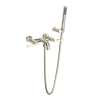 A2202LMPN Lombardia Wall Mount Exposed Tub Set with Handshower with Metal Lever Handle, Polished Nickel