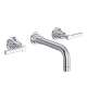 A2207LMAPCTO-2 Lombardia Wall Mount Widespread Bathroom Faucet with Metal Lever Handle, Polished Chrome