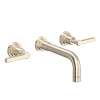 A2207LMSTNTO-2 Lombardia Wall Mount Widespread Bathroom Faucet with Metal Lever Handle, Satin Nickel