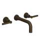 A2207LMTCBTO-2 Lombardia Wall Mount Widespread Bathroom Faucet with Metal Lever Handle, Tuscan Brass