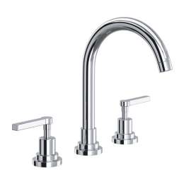 A2208LMAPC-2 Lombardia C-Spout Widespread Bathroom Faucet with Metal Lever Handle