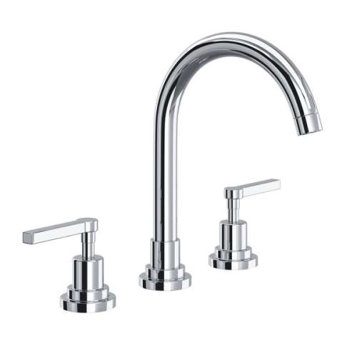 A2208LMAPC-2 Lombardia C-Spout Widespread Bathroom Faucet with Metal Lever Handle, Polished Chrome