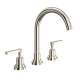 A2208LMPN-2 Lombardia C-Spout Widespread Bathroom Faucet with Metal Lever Handle, Polished Nickel