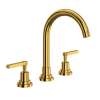 A2208LMULB-2 Lombardia C-Spout Widespread Bathroom Faucet with Metal Lever Handle, Unlacquered Brass
